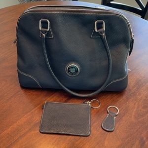 Dooney & Bourke Handbag set with key chain and change purse